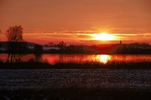 Sonnenuntergang über Kröslin