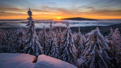 Sonnenuntergang im Fichtelgebirge