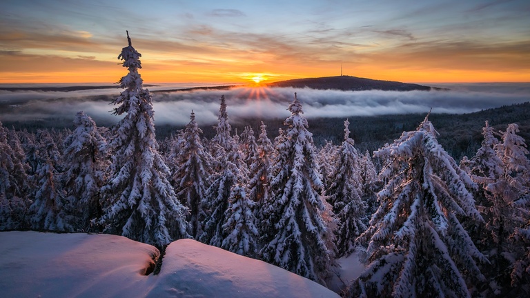 Sonnenuntergang im Fichtelgebirge