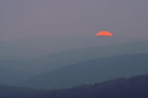 Sonnenuntergang im Dunst