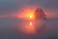 Sonnenaufgang mit Nebel