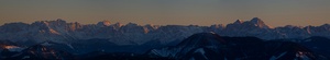 Die Julischen Alpen bei Sonnenuntergang