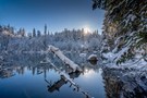 Sonnenaufgang am Bergsee