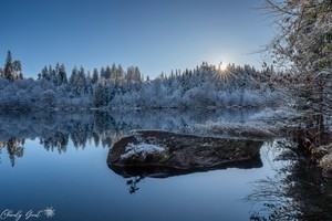 Eisiger Morgen am See