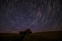 Startrails mit Polarlicht