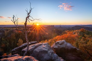 Sonnenuntergang in der sächsischen Schweiz
