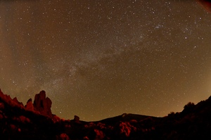 Milchstrasse über Teide und Roques de García