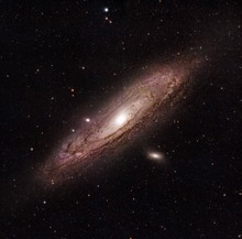 Andromeda Galaxie M31 mit einem kleinen Smartteleskop.