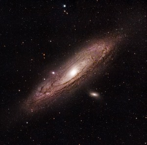 Andromeda Galaxie M31 mit einem kleinen Smartteleskop.
