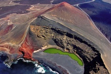 Lanzarote, Luftaufnahme "Gruene Lagune"