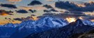 Sonnenuntergang über der Marmolada in den Dolomiten