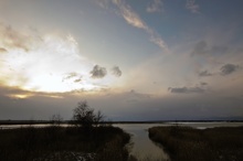 Winterabend am Boddengewässer