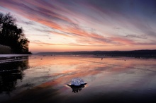 Spiegeleis nach Sonnenuntergang