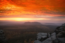 Pfaffenstein im Abendrot