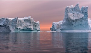 arktische eisberge - nach mitternacht